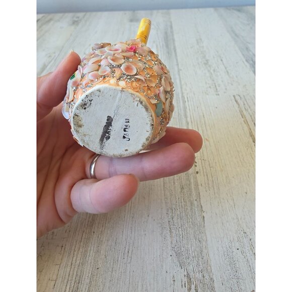 Vintage shell pitcher glitter artist decor nautical silver - Picture 7 of 8